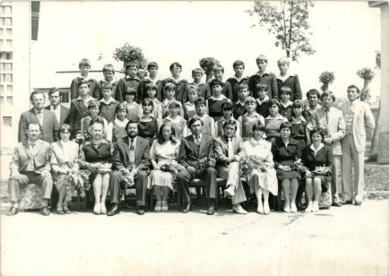 A VIII. B osztály ballagása 1986-ban